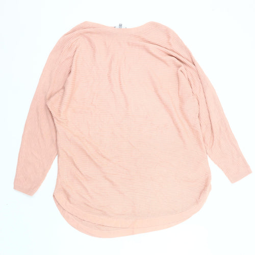 Principles Women Pink Size 16 Pullover Boat Neck Knit Jumper