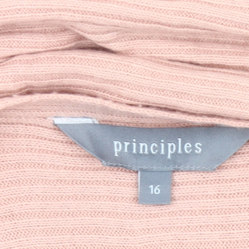 Principles Women Pink Size 16 Pullover Boat Neck Knit Jumper