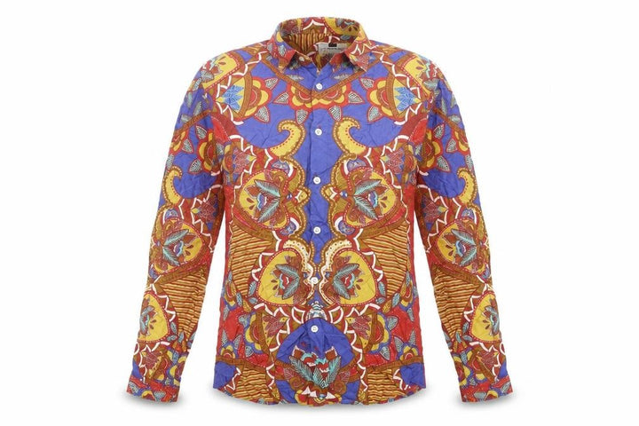 Topman Men's Multicoloured Retro Cotton Long Sleeve Shirt S