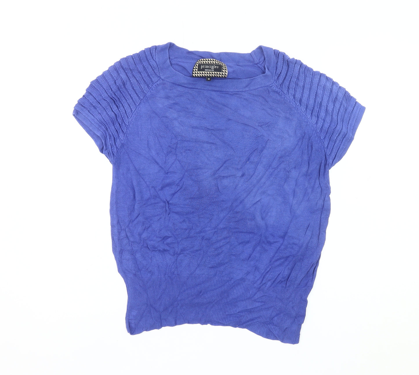 Principles by Ben de Lisi Womens Blue Size 18 Short Sleeve Pullover Jumper