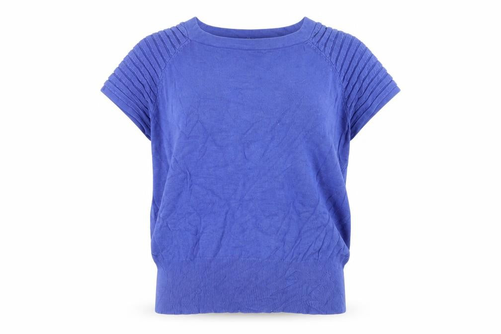 Front view of Principles by Ben de Lisi women’s blue, size UK 18, short sleeve jumper