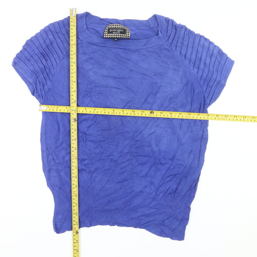 Principles by Ben de Lisi Womens Blue Size 18 Short Sleeve Pullover Jumper