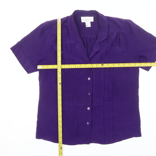 Claude Bennett Women’s Purple Petite Blouse Size 6 Short Sleeve