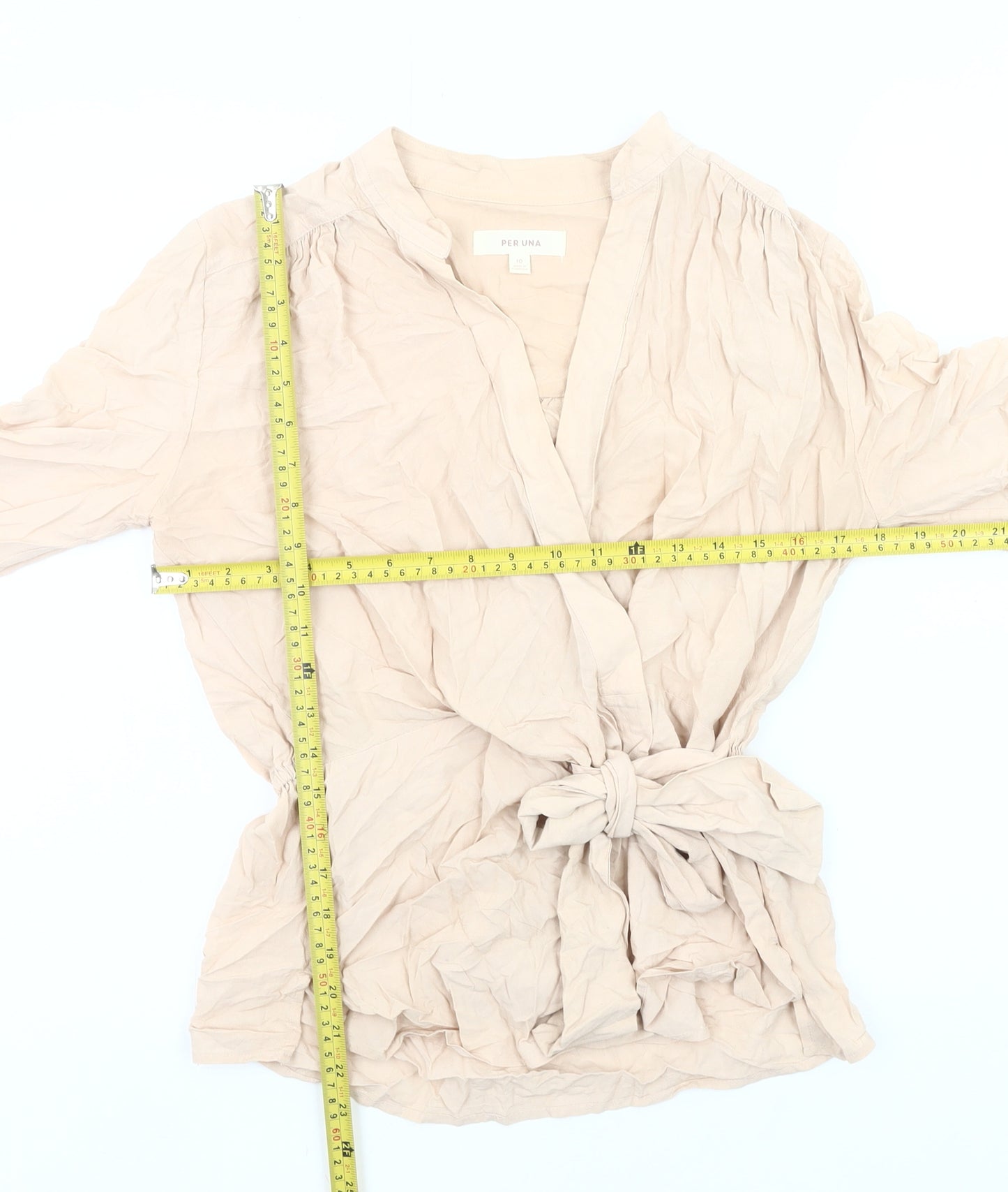 Marks and Spencer Per Una Women’s Beige Wrap Blouse Size 10