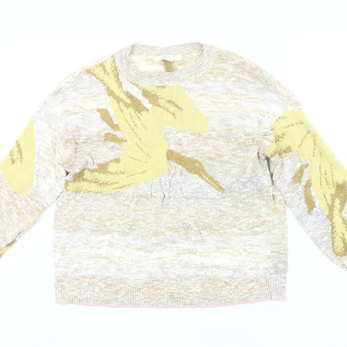 White Stuff Women’s Multicoloured Knit Jumper UK 6 Crew Neck Pullover