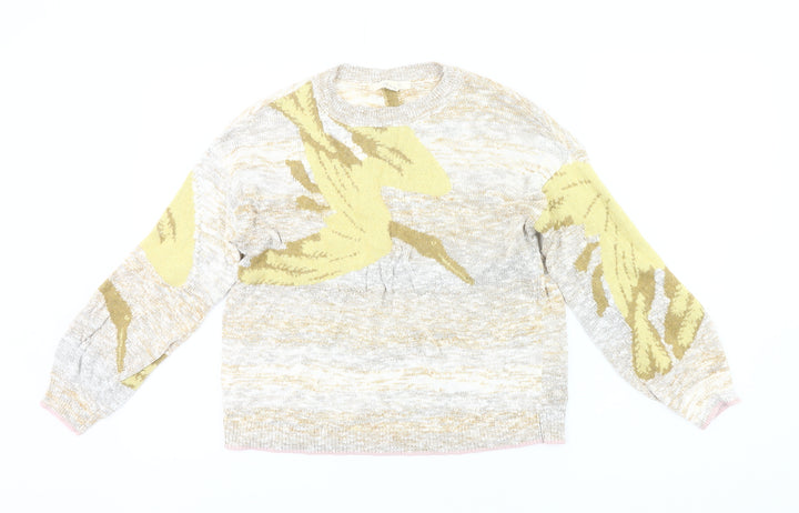 White Stuff Women’s Multicoloured Knit Jumper UK 6 Crew Neck Pullover