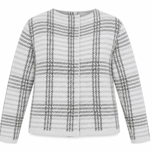 Debenhams Women Grey Checked Cardigan Size 14 Long Sleeve Acrylic