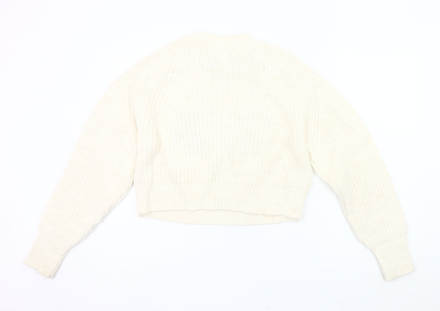 ASOS Design Women’s Ivory Logo Pullover Jumper UK 10 Chunky Knit