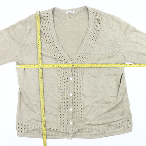 Damart Women’s Beige Cardigan Size 18 V-Neck Button Knit