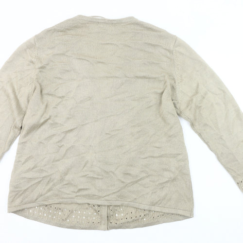 Damart Women’s Beige Cardigan Size 18 V-Neck Button Knit