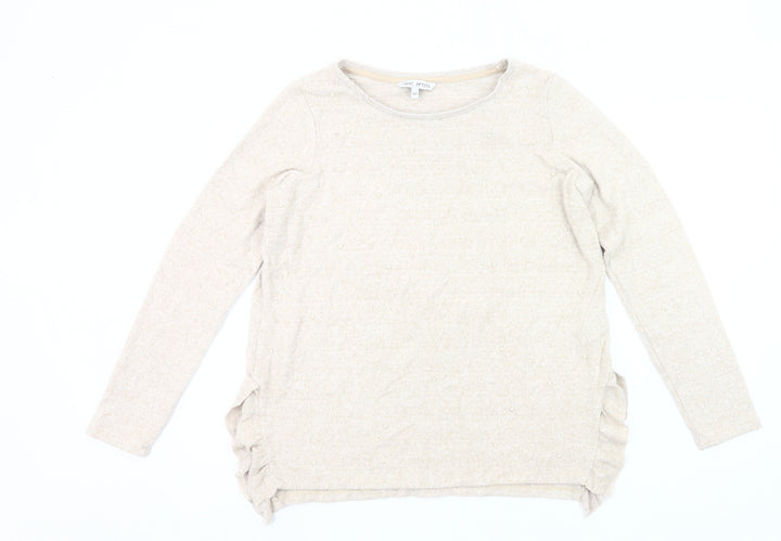 Next Petite Women's Beige Pullover Jumper Size 16P Beaded Knit