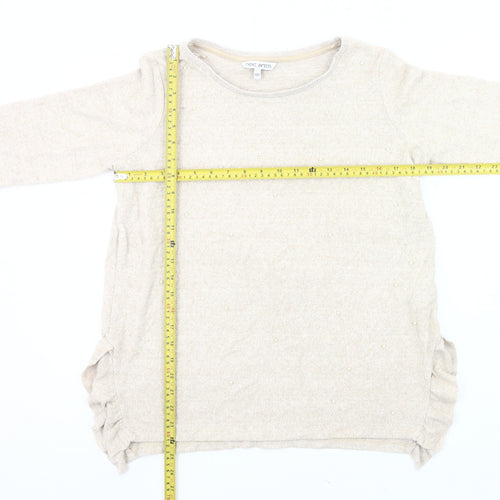Next Petite Women's Beige Pullover Jumper Size 16P Beaded Knit
