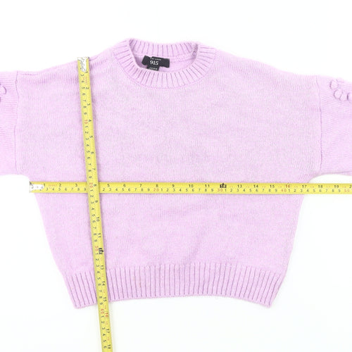 New Look Girls Purple Acrylic Knit Jumper Age 12-13 Pullover Long Sleeve