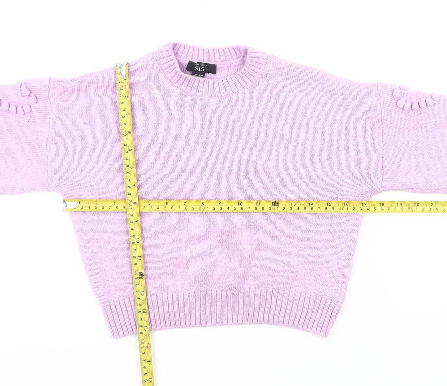 New Look Girls Purple Acrylic Knit Jumper Age 12-13 Pullover Long Sleeve