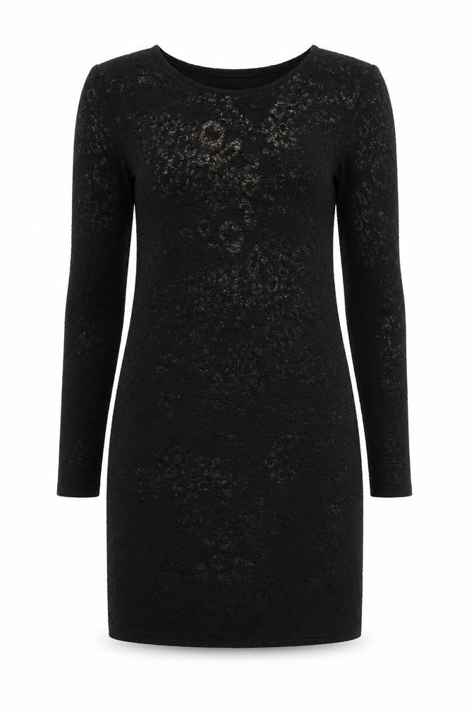 John Zack Women’s Black Lace Bodycon Dress Size 8 Long Sleeve Party