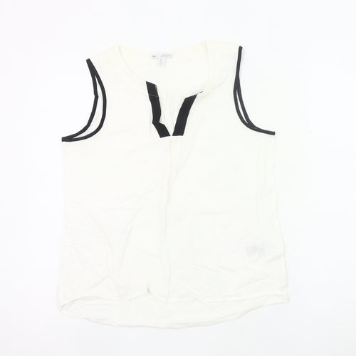 Gap Women’s White Linen Cotton Tunic Blouse Sleeveless UK 6