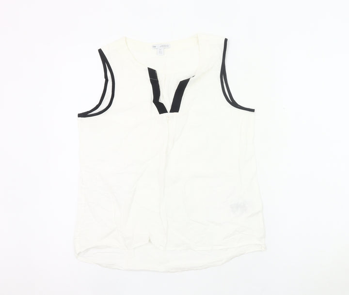 Gap Women’s White Linen Cotton Tunic Blouse Sleeveless UK 6