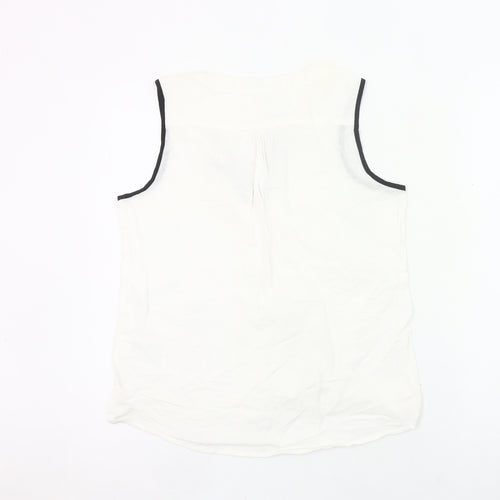 Gap Women’s White Linen Cotton Tunic Blouse Sleeveless UK 6
