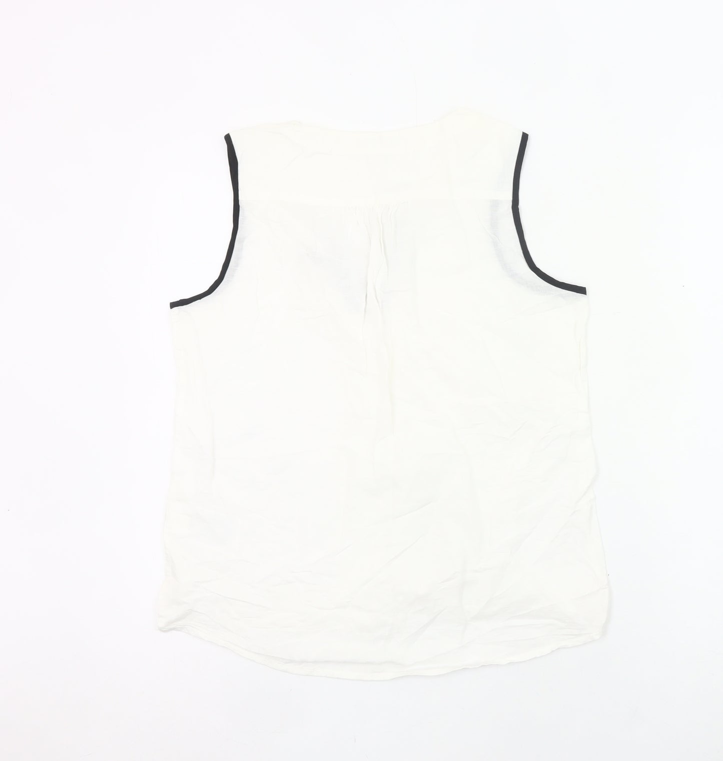 Gap Women’s White Linen Cotton Tunic Blouse Sleeveless UK 6