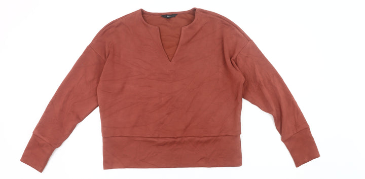 Next Women's Brown V-Neck Long Sleeve Jersey Blouse Size 12