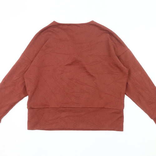 Next Women's Brown V-Neck Long Sleeve Jersey Blouse Size 12