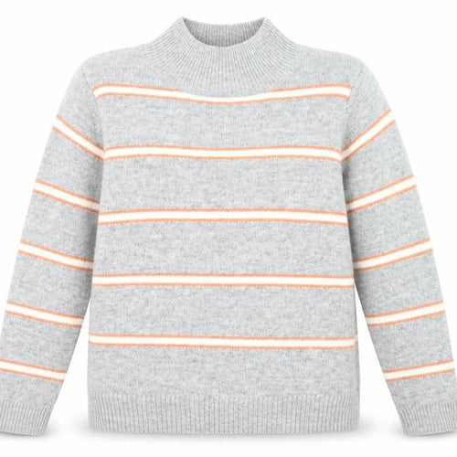 Dorothy Perkins Women’s Grey Striped Mock Neck Jumper Size 12