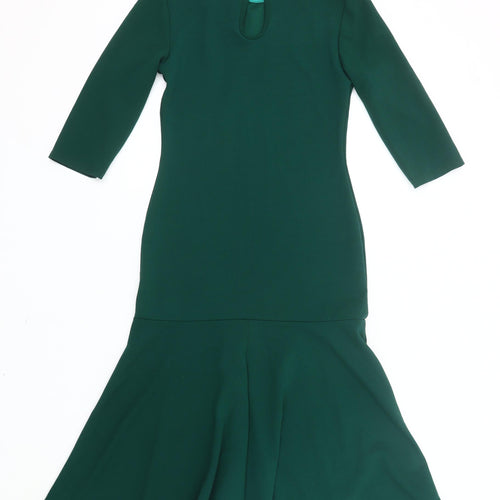 Club L London Women Green Midi Mermaid Dress UK 10