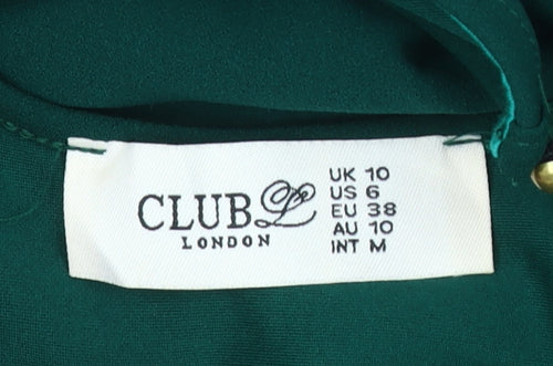 Club L London Women Green Midi Mermaid Dress UK 10