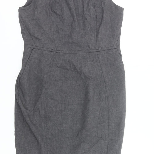 New Look Women Grey Sheath Knee Length Sleeveless Dress UK 12