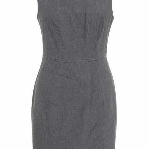 New Look Women Grey Sheath Knee Length Sleeveless Dress UK 12
