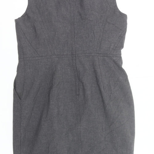 New Look Women Grey Sheath Knee Length Sleeveless Dress UK 12