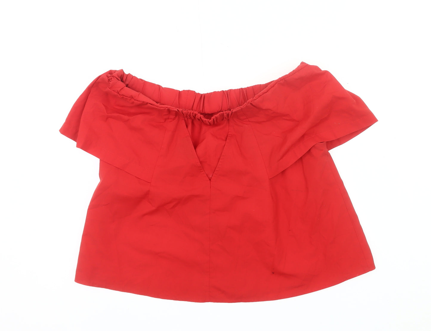 Topshop Women’s Red Off Shoulder Blouse UK 6 Summer Casual