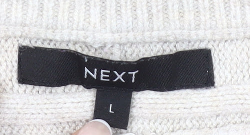 Next Womens Striped Crew Neck Jumper L Green Blue Pink Knitwear