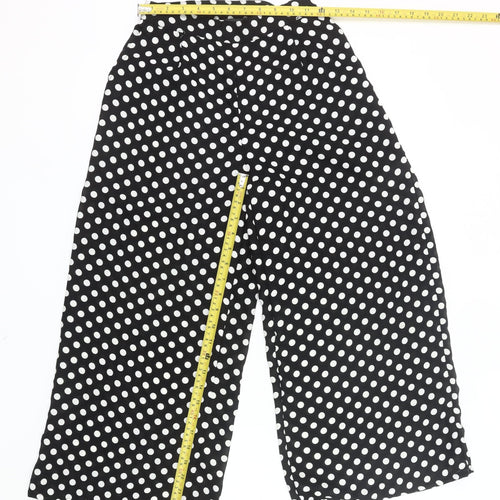Primark Womens Black Polka Dot Wide-Leg Trousers Size 6