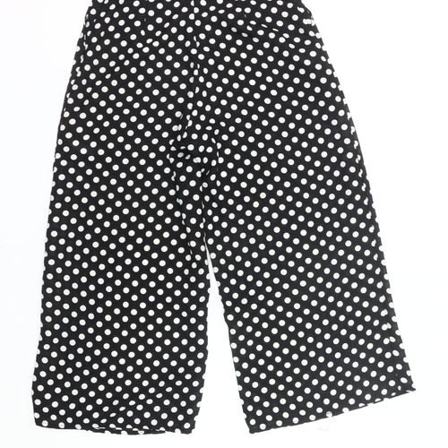 Primark Womens Black Polka Dot Wide-Leg Trousers Size 6