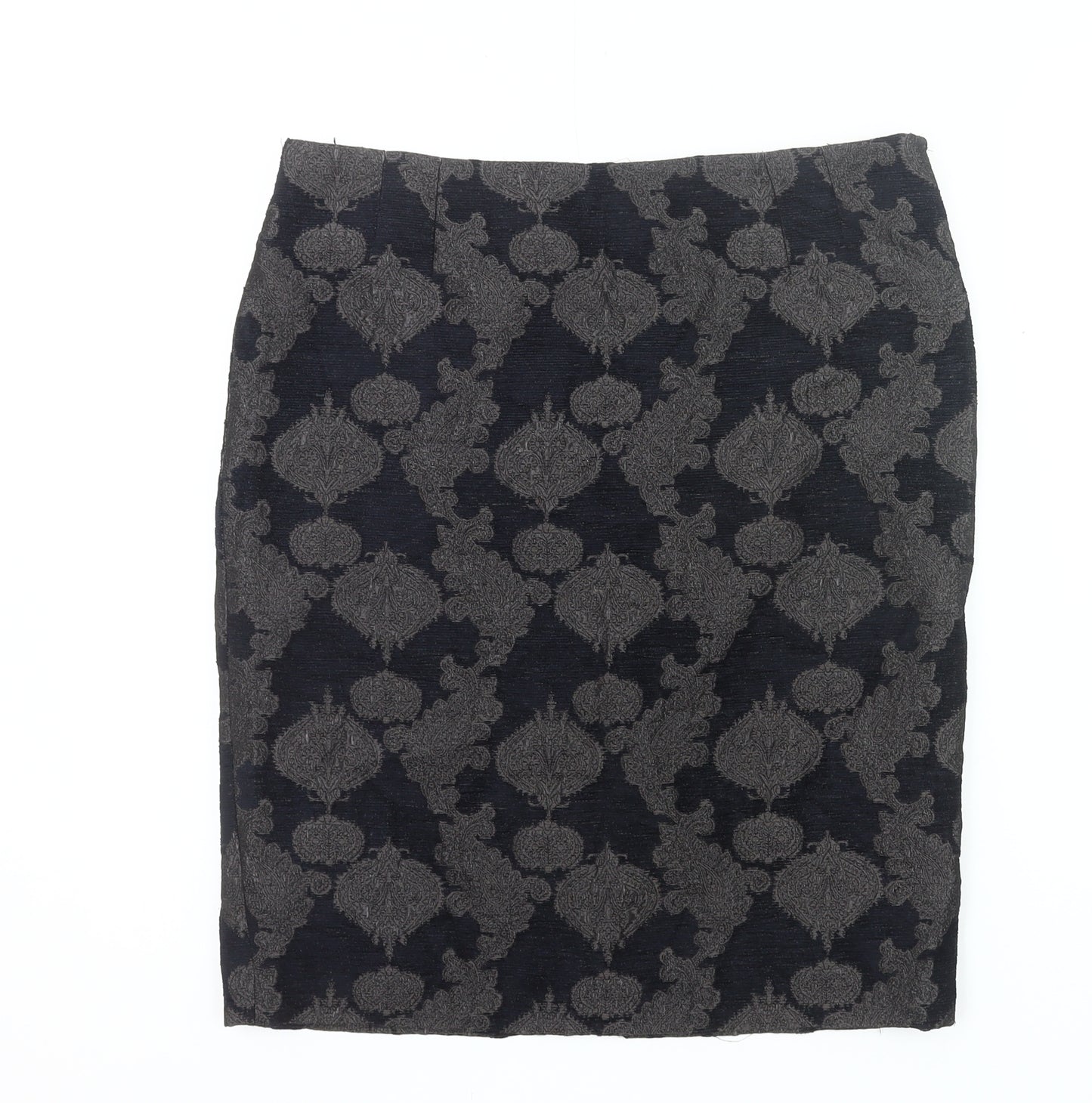 Jigsaw Women’s Black Jacquard Pencil Skirt Size 12 Workwear