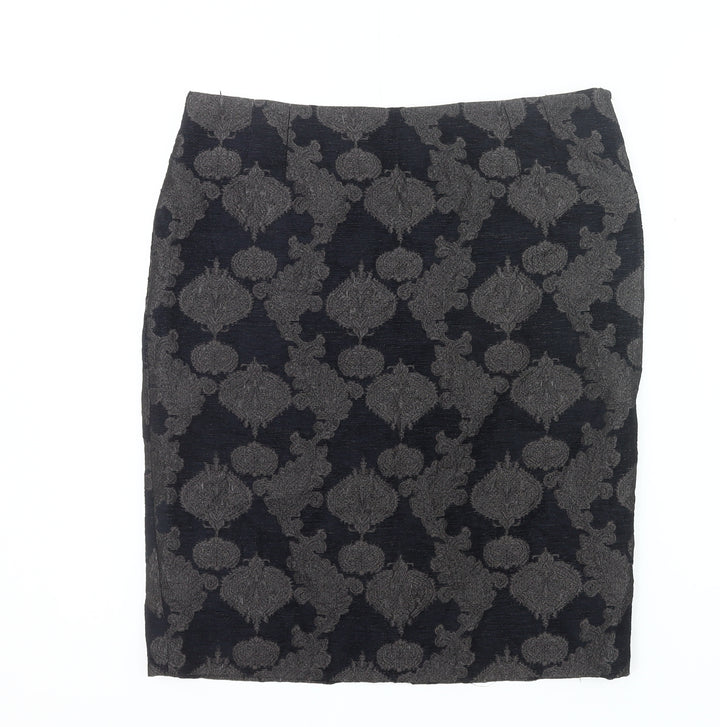 Jigsaw Women’s Black Jacquard Pencil Skirt Size 12 Workwear