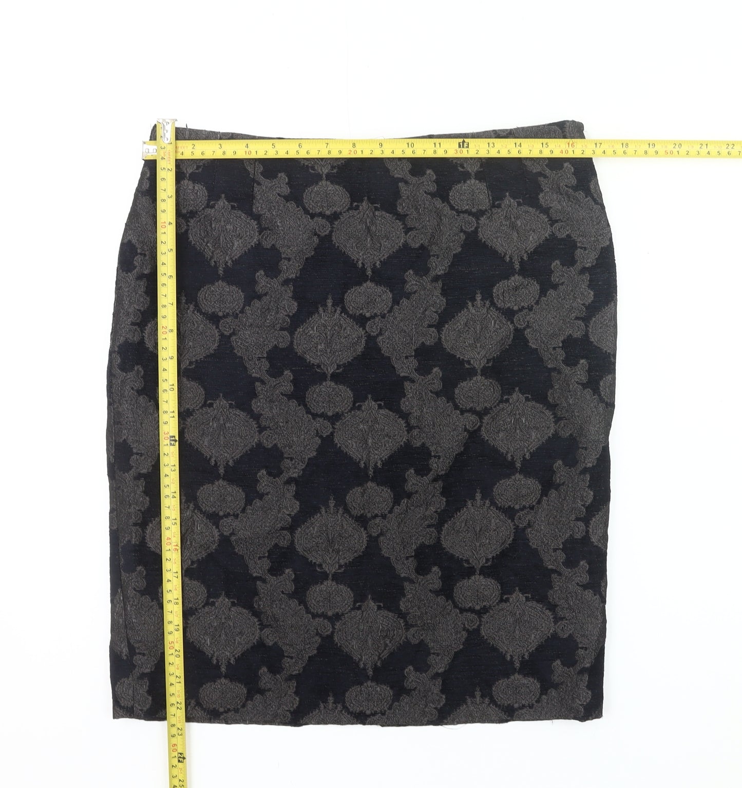 Jigsaw Women’s Black Jacquard Pencil Skirt Size 12 Workwear