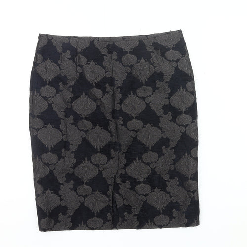 Jigsaw Women’s Black Jacquard Pencil Skirt Size 12 Workwear