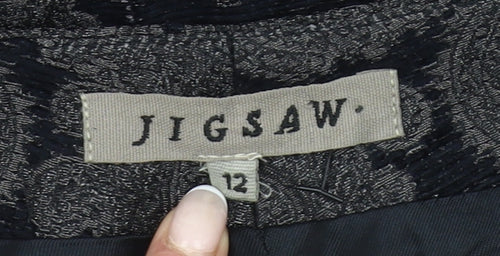 Jigsaw Women’s Black Jacquard Pencil Skirt Size 12 Workwear