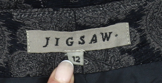 Jigsaw Women’s Black Jacquard Pencil Skirt Size 12 Workwear