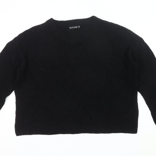PrettyLittleThing Women's Black Chunky Knit Pullover Jumper Size M