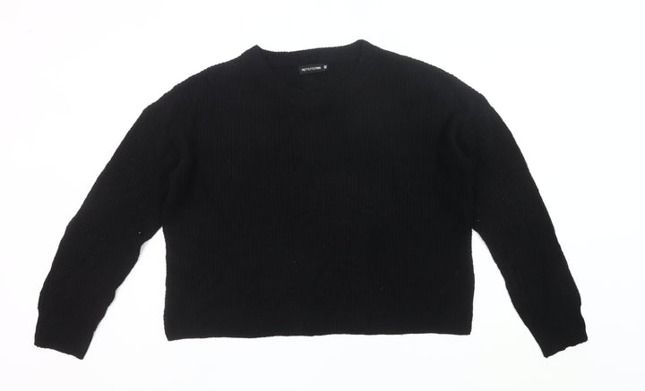 PrettyLittleThing Women's Black Chunky Knit Pullover Jumper Size M