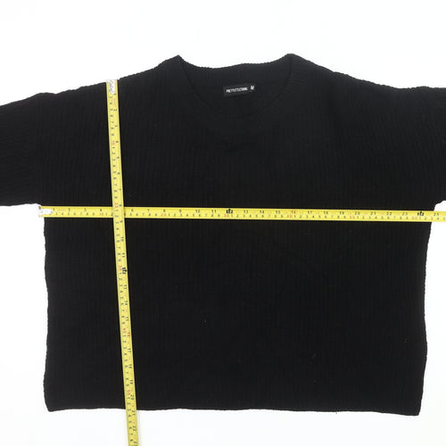 PrettyLittleThing Women's Black Chunky Knit Pullover Jumper Size M