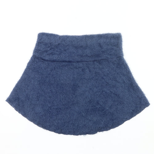 Alice Collins Women’s Blue A-Line Short Skirt Size 14 Nylon Knit