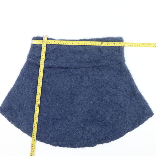 Alice Collins Women’s Blue A-Line Short Skirt Size 14 Nylon Knit