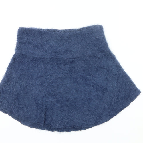 Alice Collins Women’s Blue A-Line Short Skirt Size 14 Nylon Knit