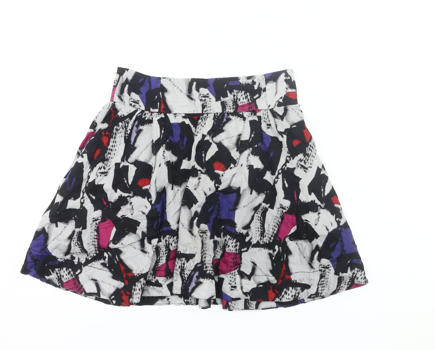 H&M Women’s Multicoloured Skater Skirt Size 10 Cotton Short