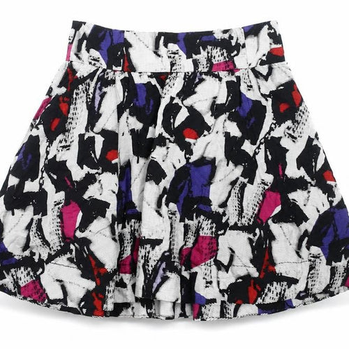 H&M Women’s Multicoloured Skater Skirt Size 10 Cotton Short