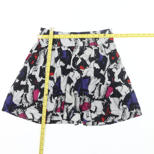 H&M Women’s Multicoloured Skater Skirt Size 10 Cotton Short